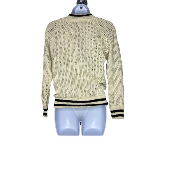 Piperlime Women's Knit Beige Sweater Jacket Varsity SZ M - Picture 3 of 6
